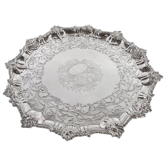 Robert Rew English Sterling Silver Salver