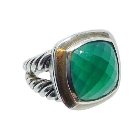 David Yurman Sterling Silver Green Onyx Ring