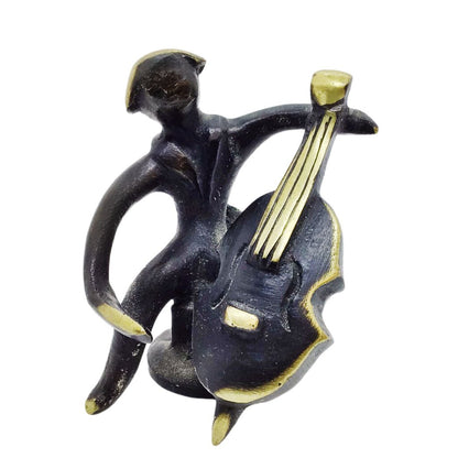 Herta Baller Blackened Bronze Bassist Figurine, ca. 1950s-60s