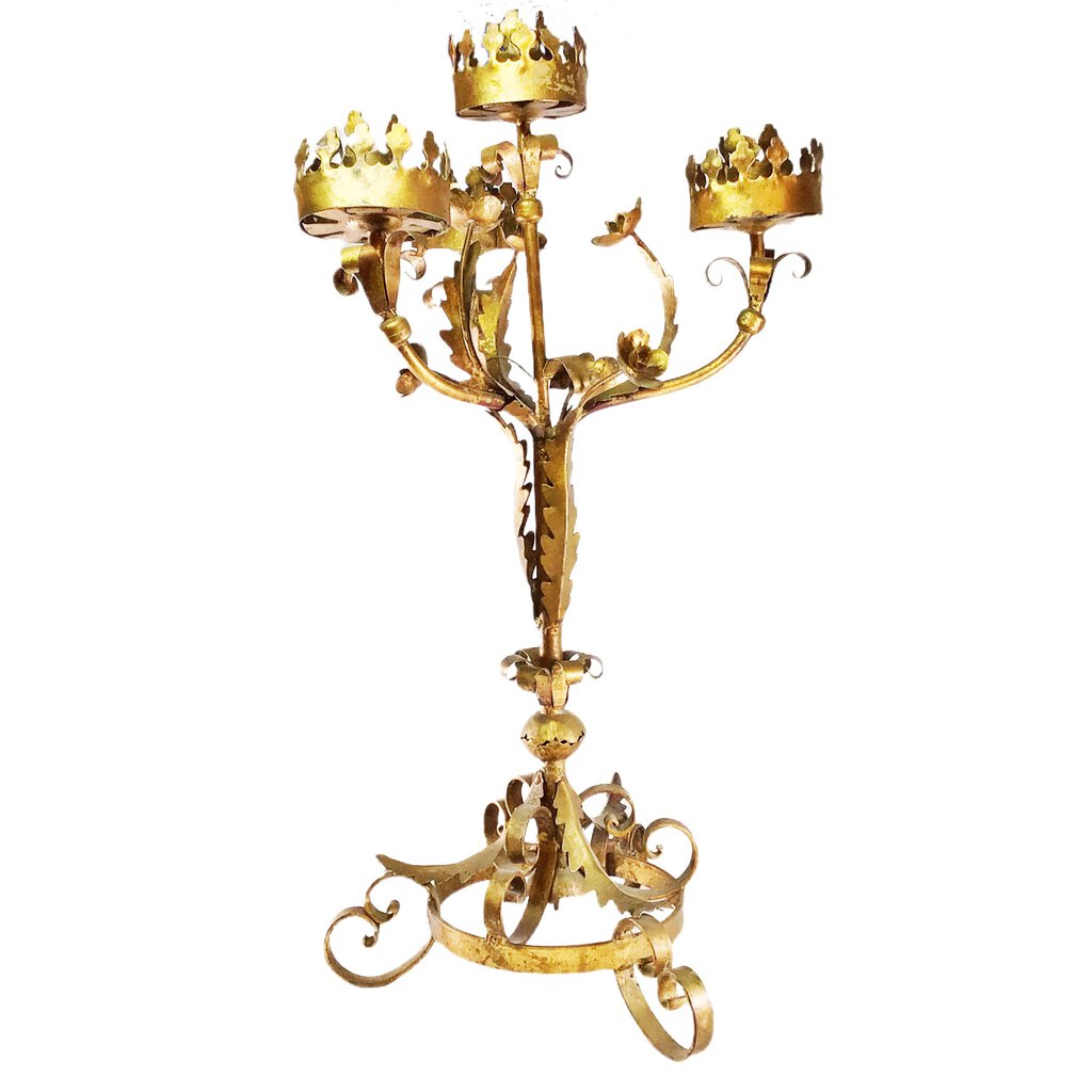 Gilt Metal 4-Light Candelabra