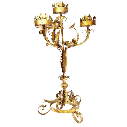 Gilt Metal 4-Light Candelabra