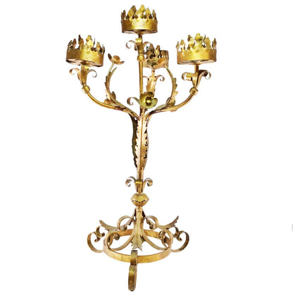 Gilt Metal 4-Light Candelabra