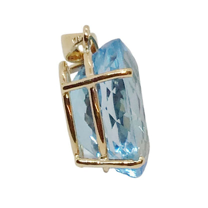 14Kt Gold & Blue Topaz Pendant