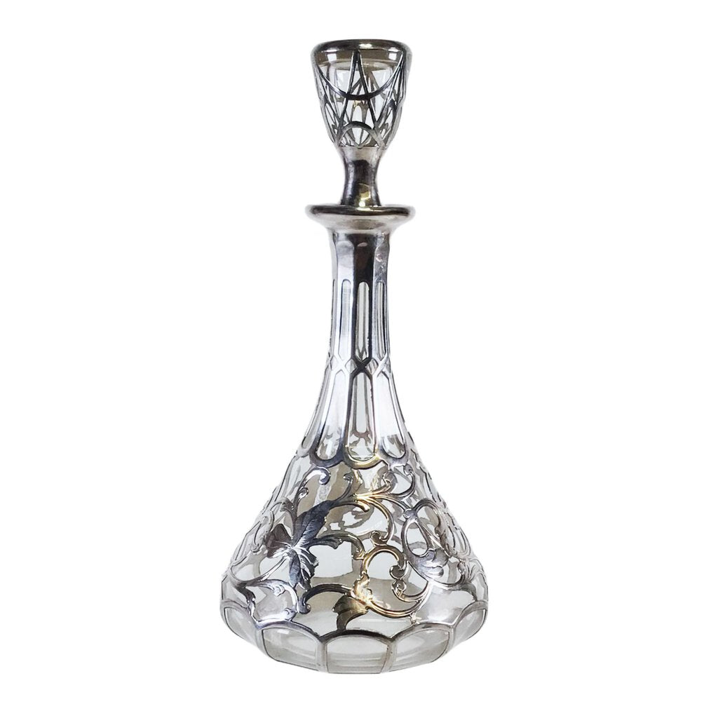 Gorham 999 Silver Overlay Glass Decanter