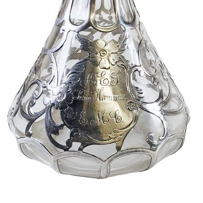 Gorham 999 Silver Overlay Glass Decanter