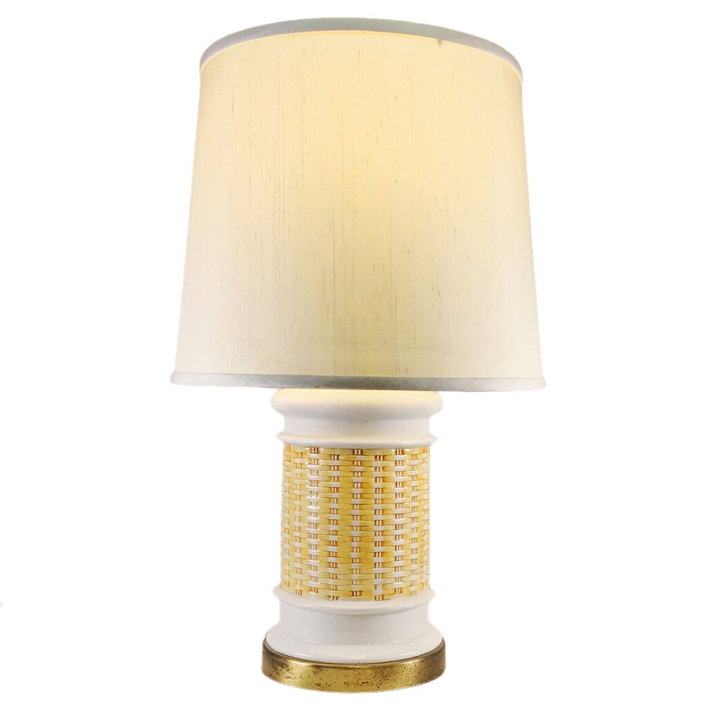 Ceramic Basketweave Table Lamp