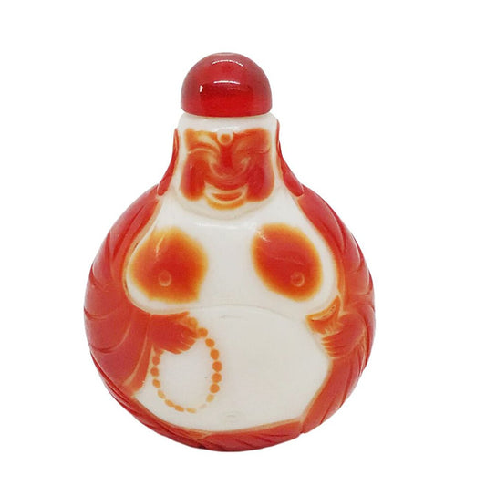 Chinese Peking glass snuff bottle with buddha