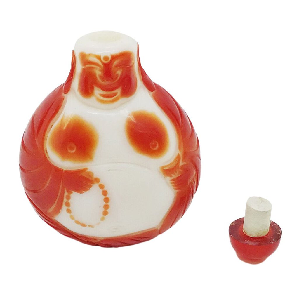 Chinese Peking glass snuff bottle with buddha