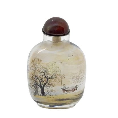 Chinese snuff bottle detailed view landscape