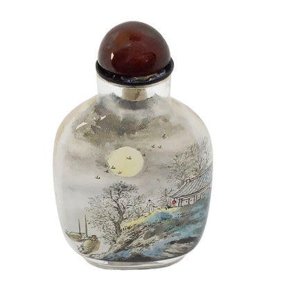 Chinese snuff bottle detailed view landscape