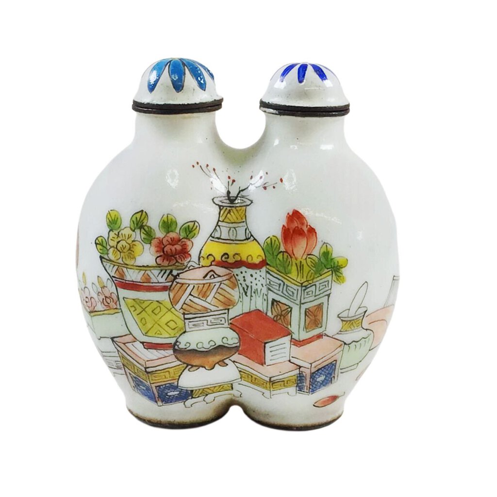 Double Canton enamel copper snuff bottle with Marks of Guangxu