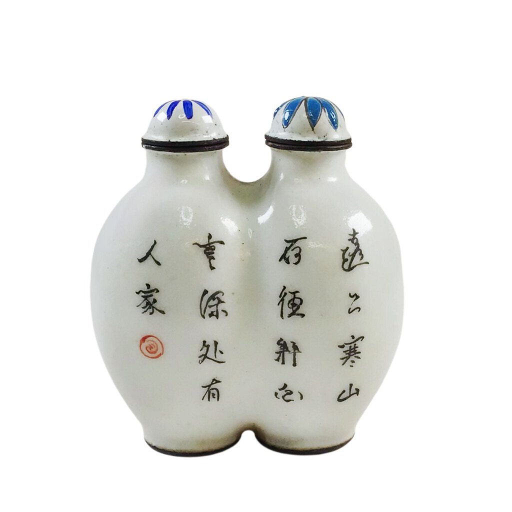 Double Canton enamel copper snuff bottle with Marks of Guangxu