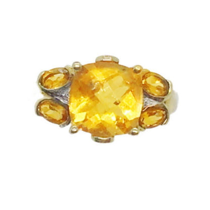 Citrine & Diamond Ring in 10Kt Gold