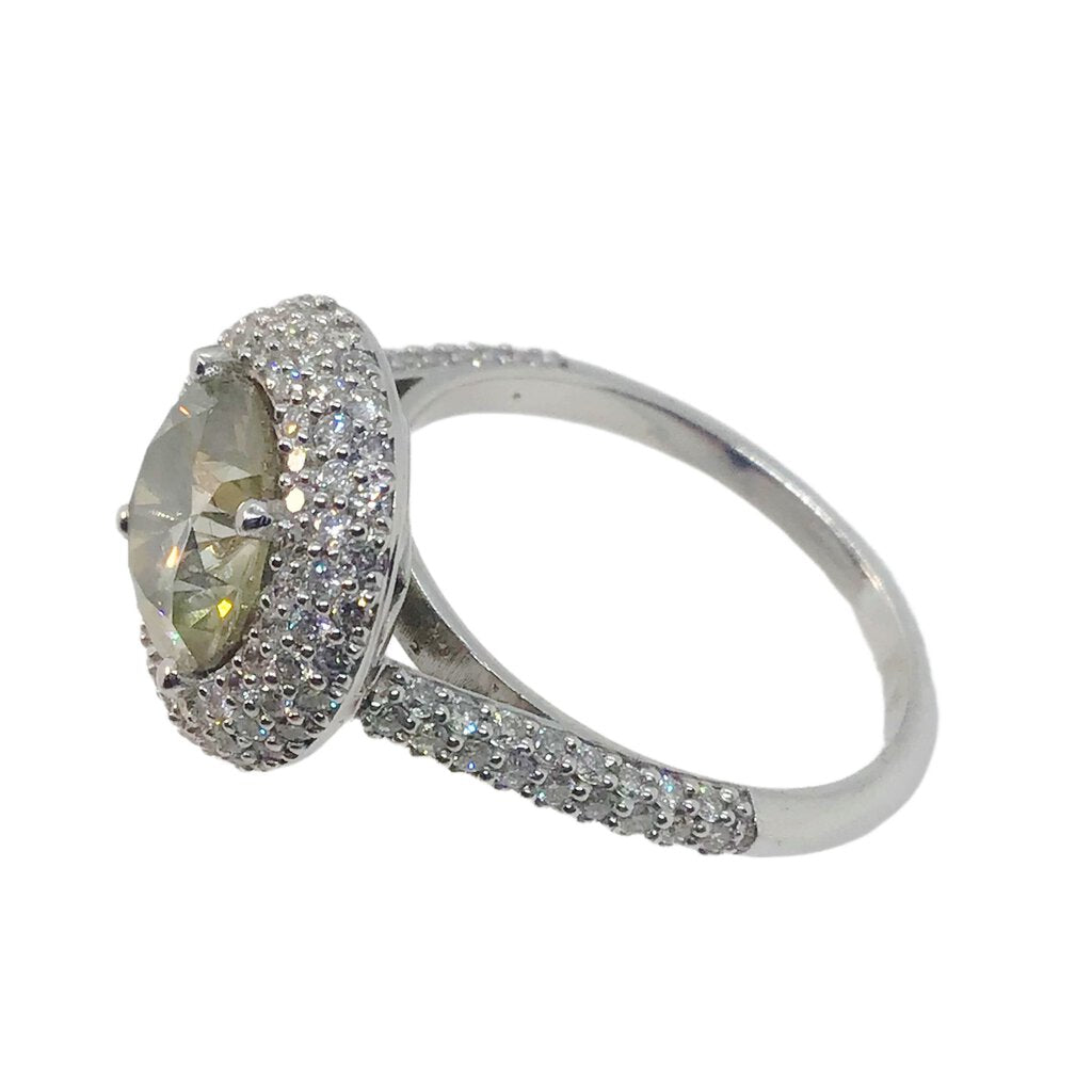 2 Carat Diamond Ring in Pave Mount & Shoulders, 14Kt W/G