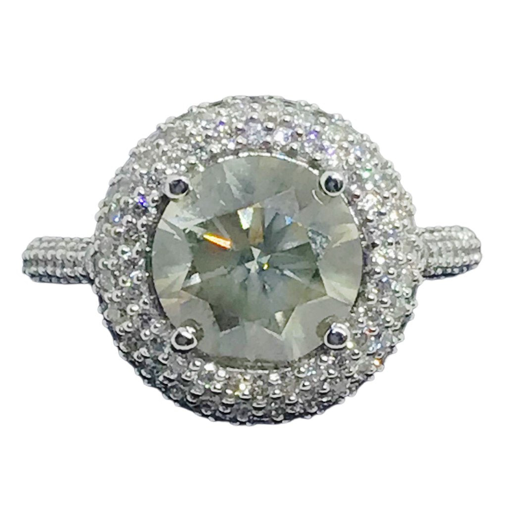 2 Carat Diamond Ring in Pave Mount & Shoulders, 14Kt W/G