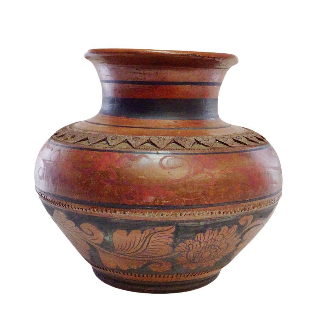 Neoclassical Style Redware Pottery Vase