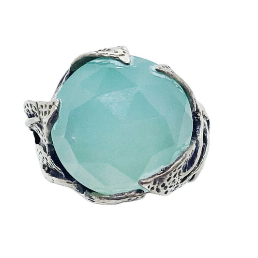 Sterling & Blue Green Stone Ring