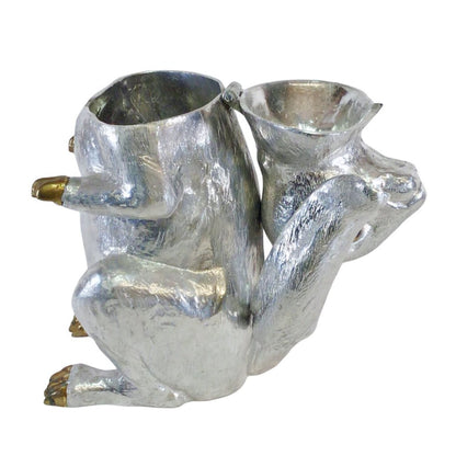 Arthur Court Aluminum Rabbit Ice Bucket, 1986