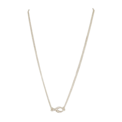 Tiffany Sterling Double Chain Infinity Knot Necklace