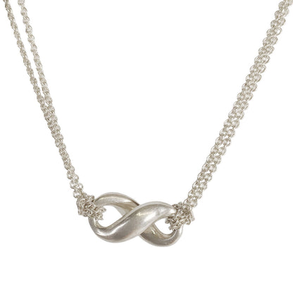 Tiffany Sterling Double Chain Infinity Knot Necklace