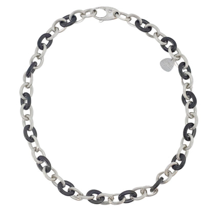 SOHO SILVR Sterling & Enamel Small Link Necklace