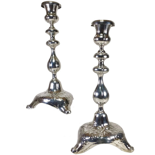 Pair/Russian 84 Silver Candlesticks, 1876