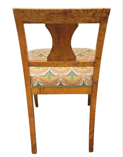 6 Karl Johan Flame Birch Side Chairs, 19th c.