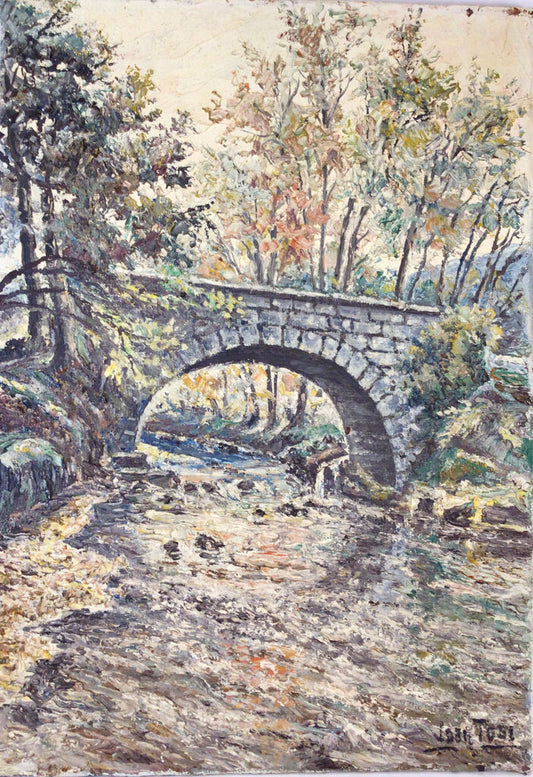 Jean Tosi, "Le Pont de La Gyptiere". Oil on Canvas, 1939.