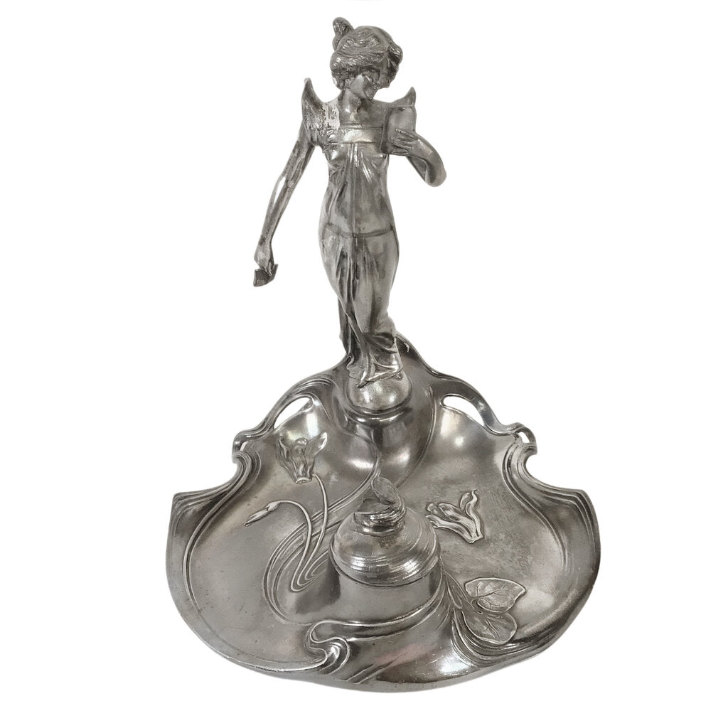 Albert Kohler Art Nouveau Pewter Inkwell, ca. 1910