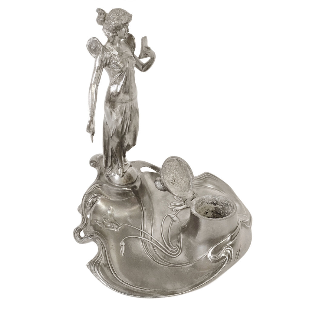 Albert Kohler Art Nouveau Pewter Inkwell, ca. 1910