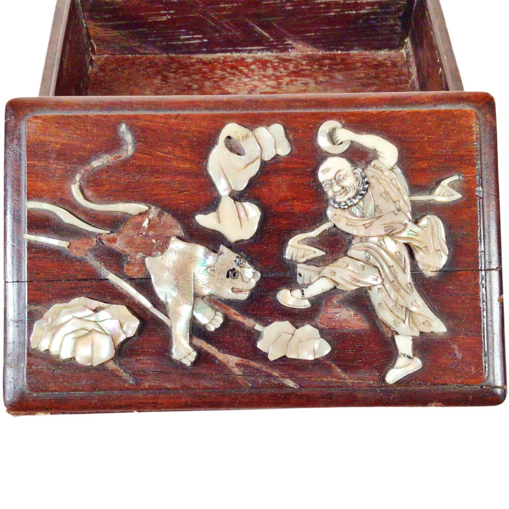 Rose wood Rectangular Ink stone box with Mother of Pearl