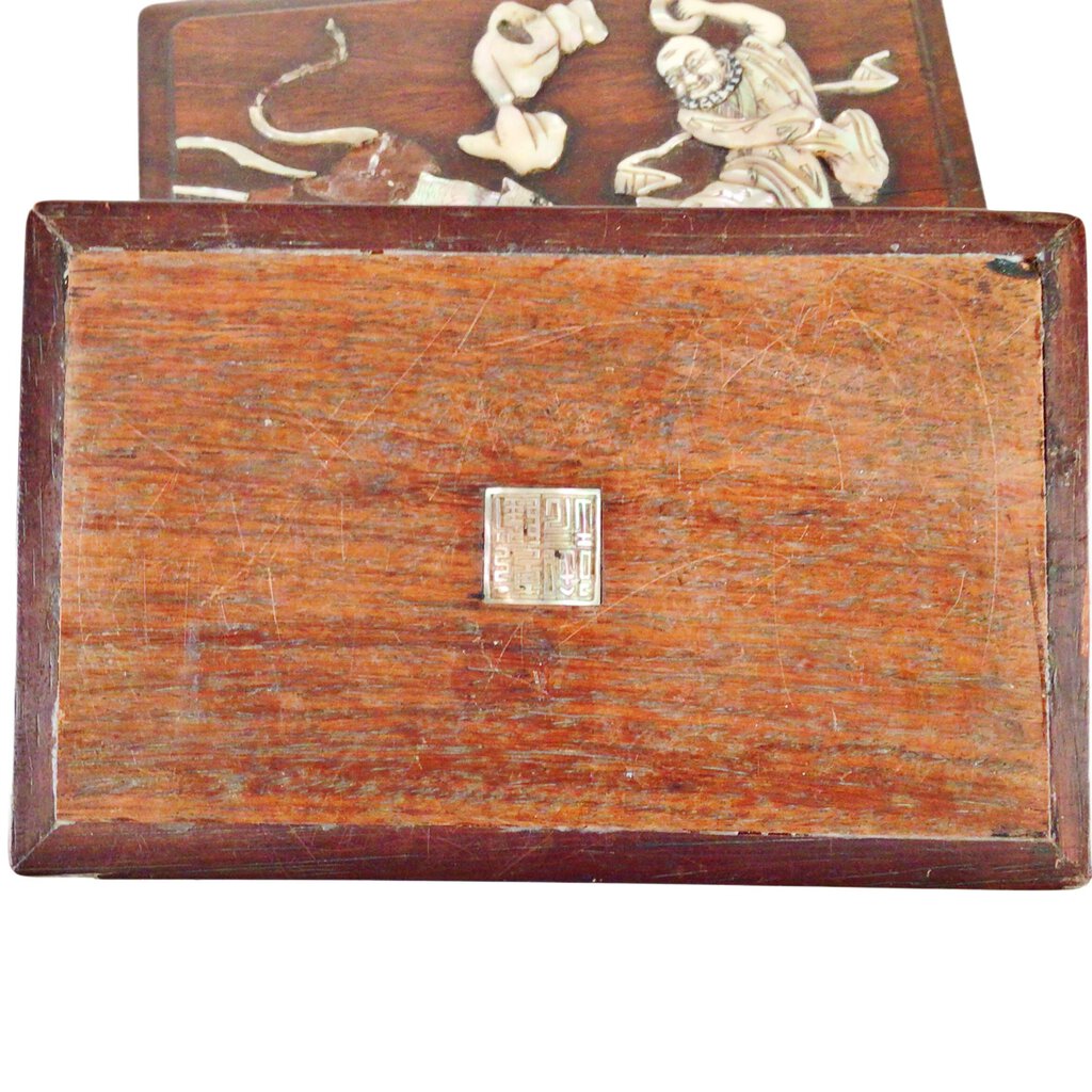 Rose wood Rectangular Ink stone box with Mother of Pearl