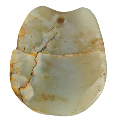 Celadon Jade Carved Turtle Shell Pendant