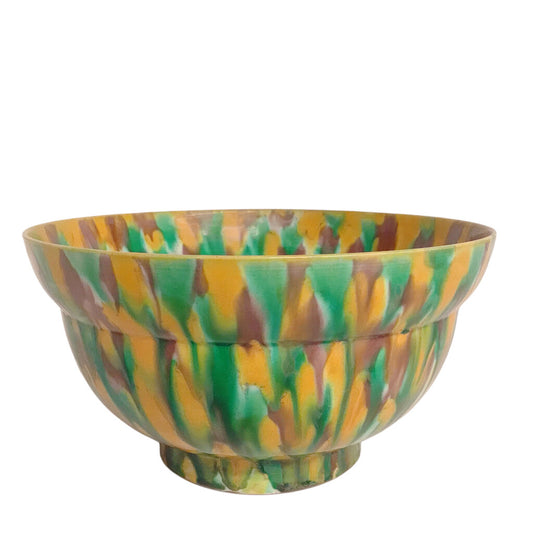 "Tiger's Fur" Tri-color Bowl w/ Ming Mark