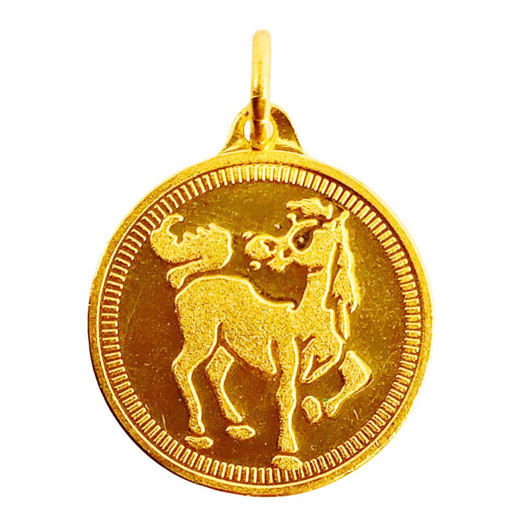 999 Gold Chinese Zodiac Horse Pendant