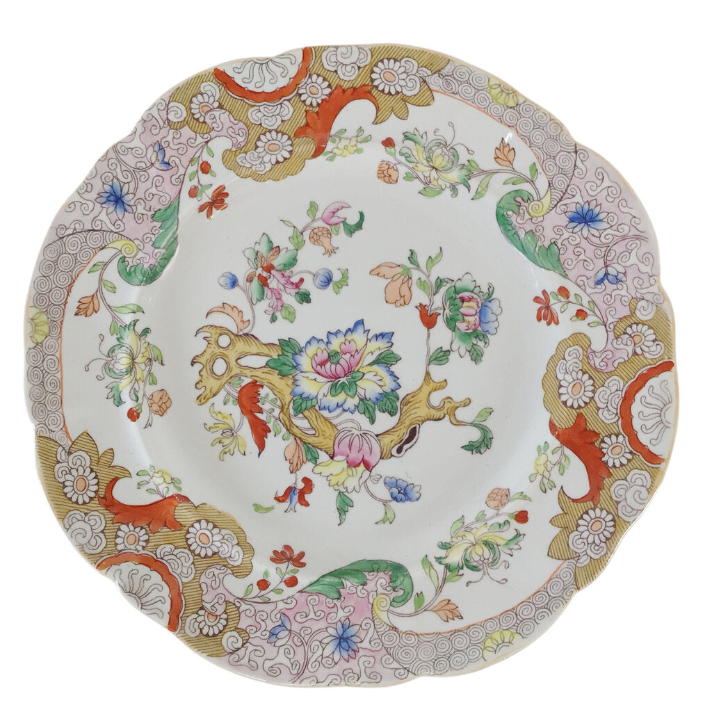 Mason's Ironstone Tree & Peony Lobed Soup Plate, ca. 1830-48