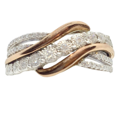 ZEI Sterling & 10Kt Gold Ring With Diamonds