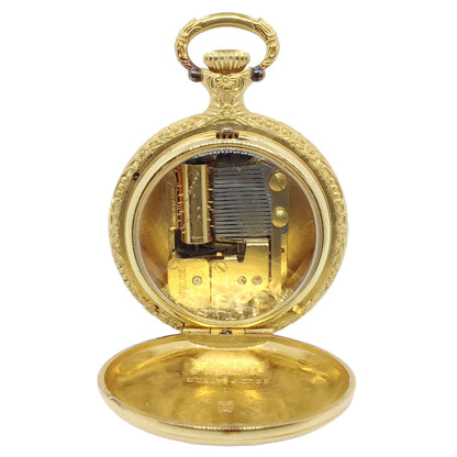 Reuge 10Kt Gold-Plated Pocketwatch-Form Music Box