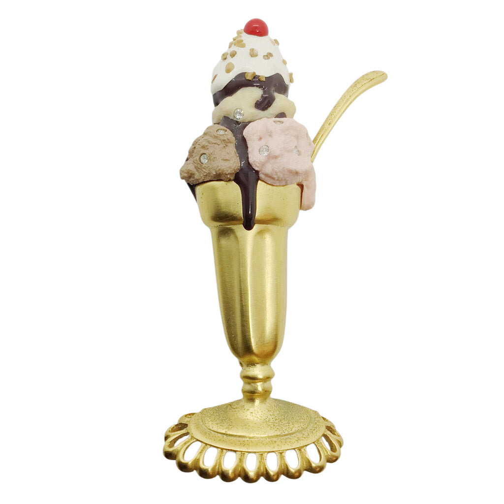 Bob Mackie Ice Cream Sundae Brooch