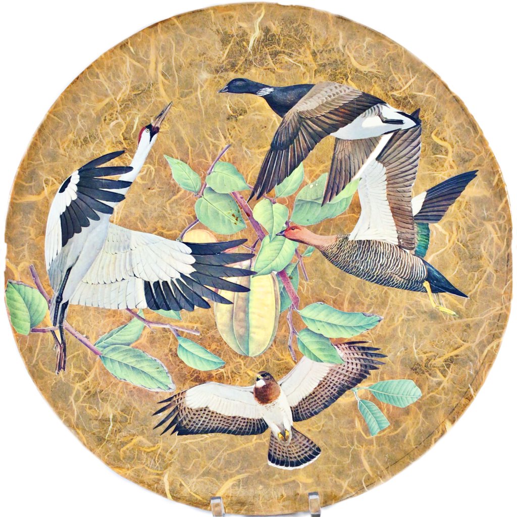 Paola Orlando, Birds & Branches. Decoupage Plate, 2007.