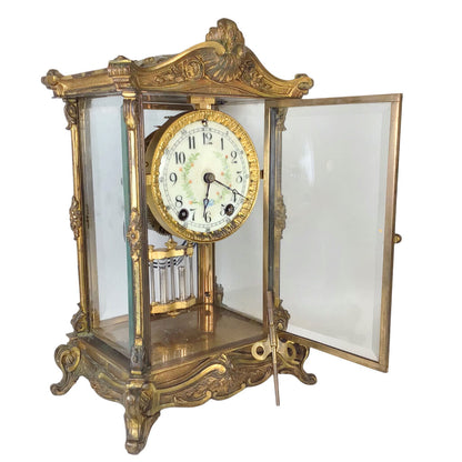 Seth Thomas No. 5 Regulator Clock in Gilt Brass Case