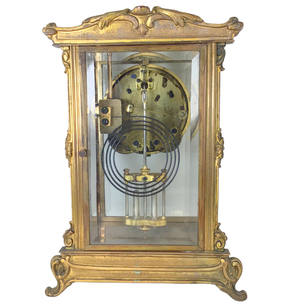 Seth Thomas No. 5 Regulator Clock in Gilt Brass Case