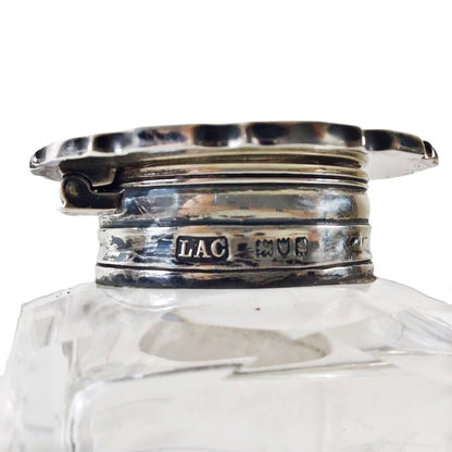 L.A. Crichton Sterling-Mounted Cut Glass Inkwell, 1913