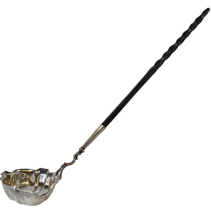 Georgian Sterling & Ebony Toddy Ladle, 1756