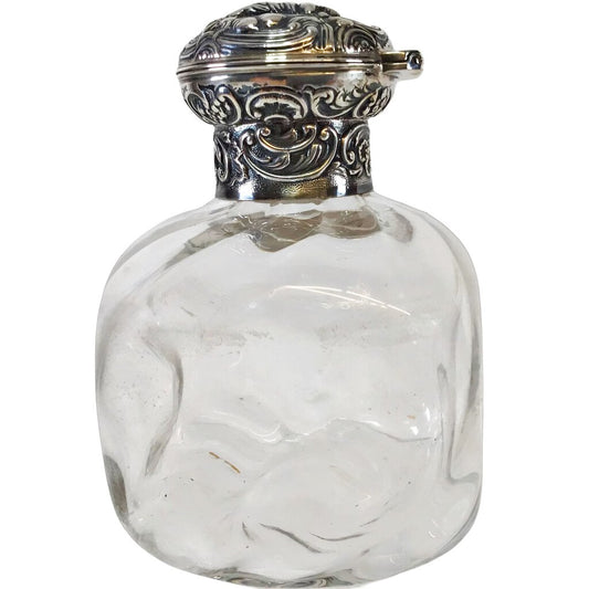 Gibson & Langman Sterling-Mounted Glass Perfume Bottle, 1895