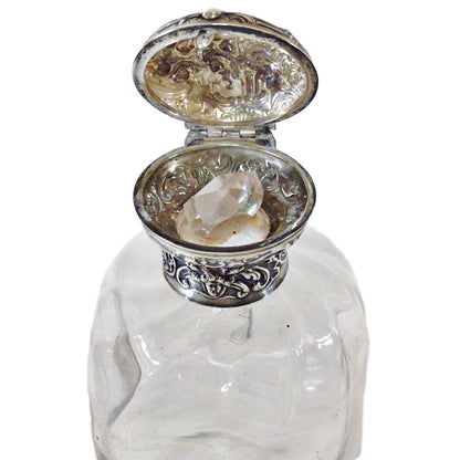 Gibson & Langman Sterling-Mounted Glass Perfume Bottle, 1895