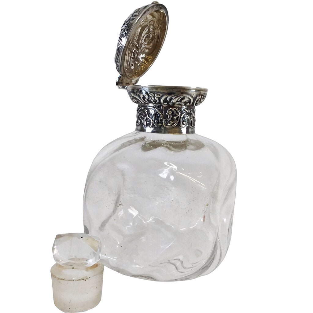 Gibson & Langman Sterling-Mounted Glass Perfume Bottle, 1895