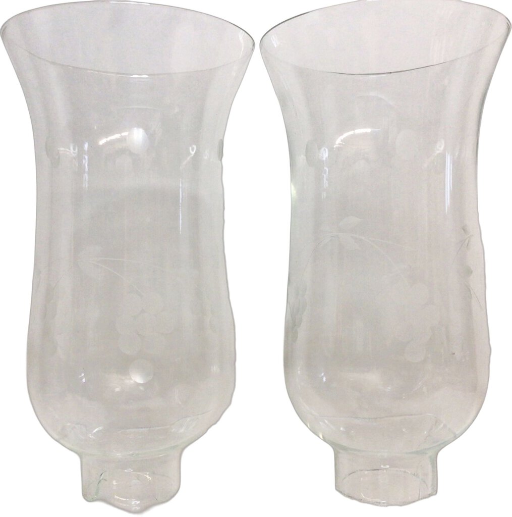 Pair/Duchin Weighted Sterling Hurricane Glass Candlesticks