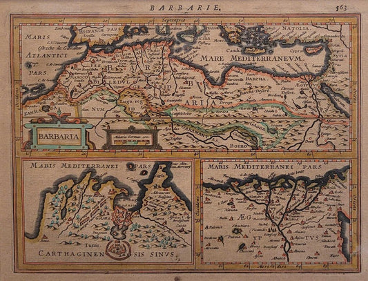 Mercator/Hondius "Barbarie" Hand Colored Engraving