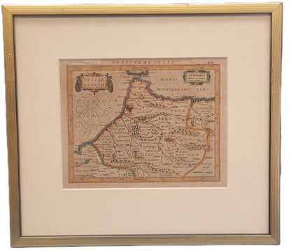 Mercator/Hondius "Le Royaume De Fez" Hand Colored Engraving